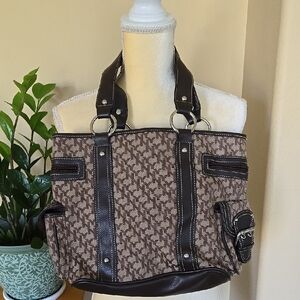 New York & Company Brown Signature Tote Bag